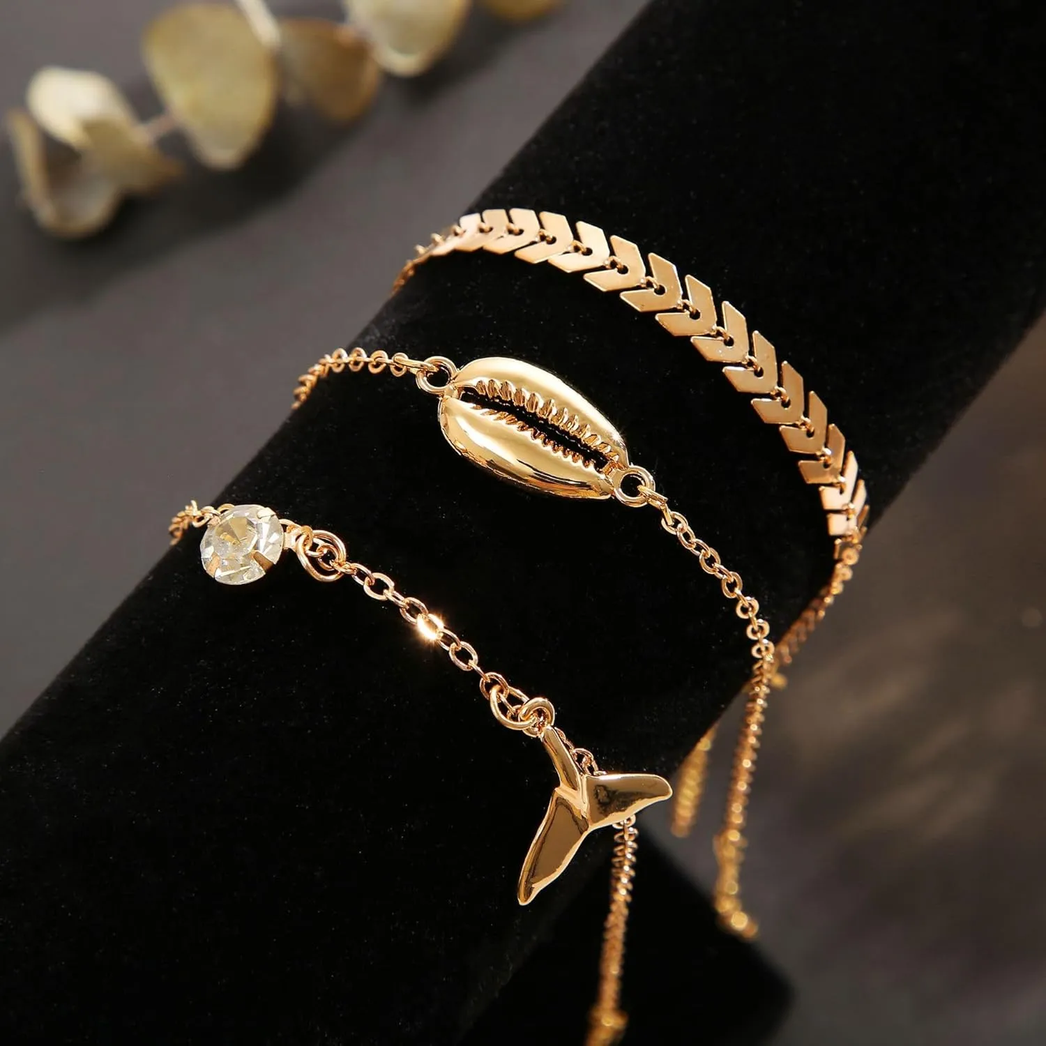 14k Gold Ankle Bracelets,Anklets for Women,Womens Waterproof Anklet Bracelet,Cuban Link Anklets Set,Woman Dainty Filled Beach Anklets Bracelets Jewelry for Women,Non Tarnish,Gold Plated