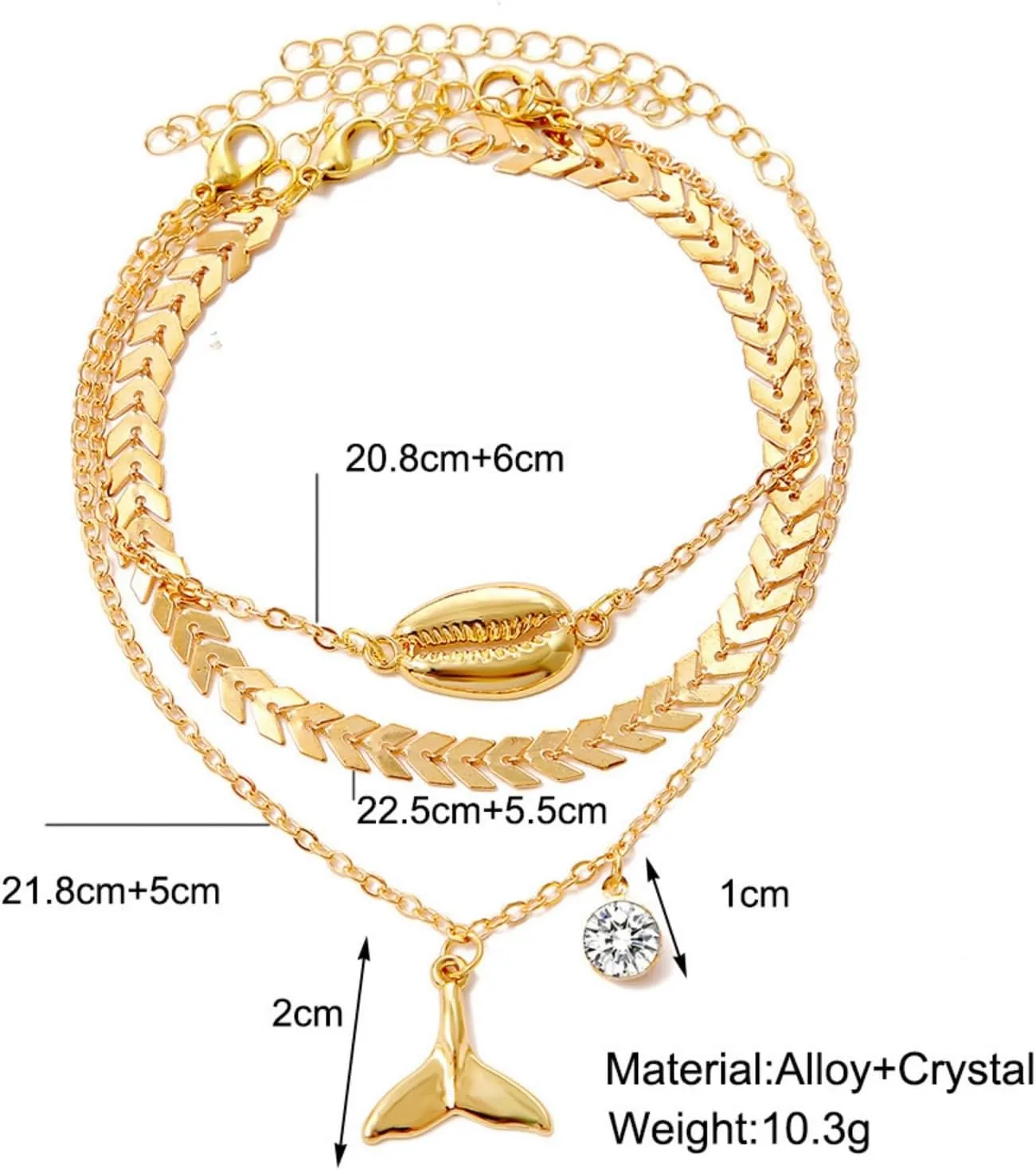 14k Gold Ankle Bracelets,Anklets for Women,Womens Waterproof Anklet Bracelet,Cuban Link Anklets Set,Woman Dainty Filled Beach Anklets Bracelets Jewelry for Women,Non Tarnish,Gold Plated