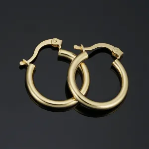 14k Yellow Gold Filled Classic Hoop Earrings (2.5 x 19 mm)