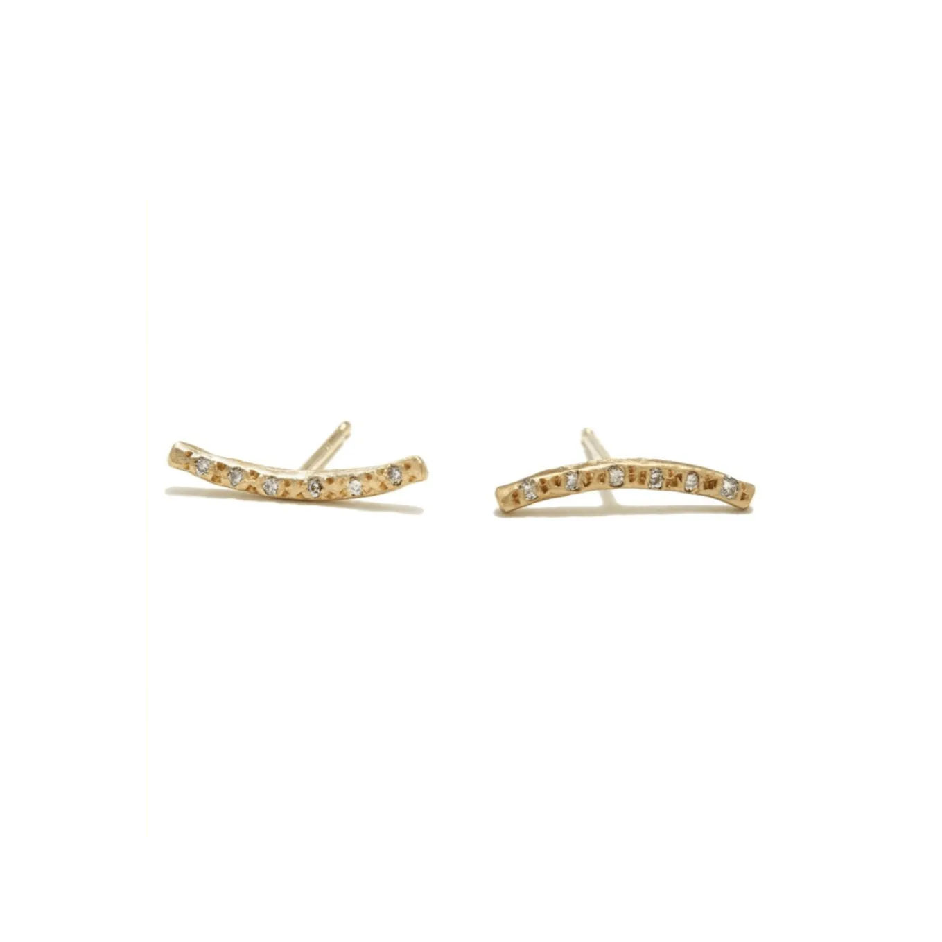 18K Long Brushed Bar Studs
