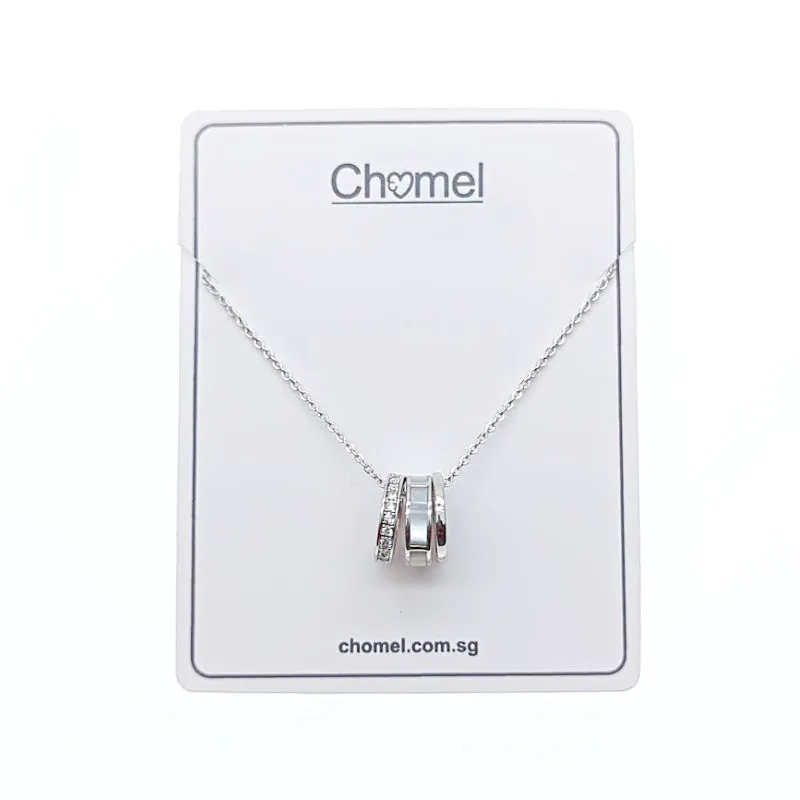 Circle Mother of Pearl & Cubic Zirconia Necklace