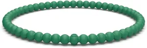 Enso Silicone Bracelet  Beaded Stackable Bracelet - Hypoallergenic Rubber Wristband  Comfortable Flexible Band for Active Lifestyle - Medical Grade Silicone