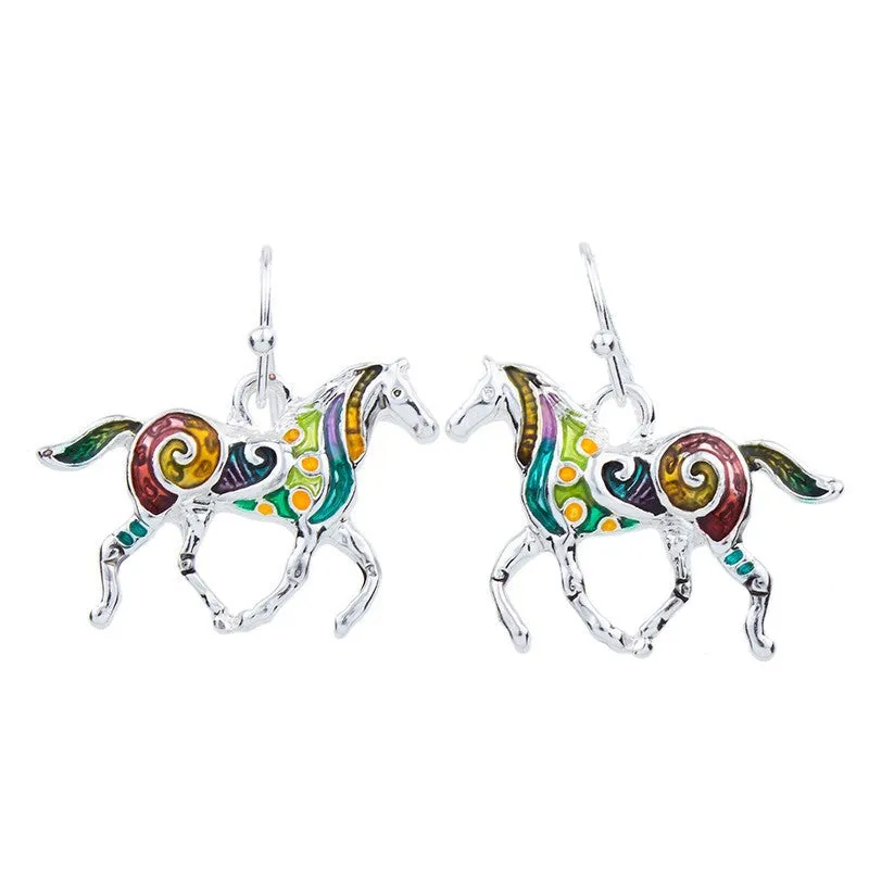 Fashion Jewelry Sets High Quality Gold Plated Multicolor Horse Design Woman's Necklace Set Wedding Jewelry Party Gifts