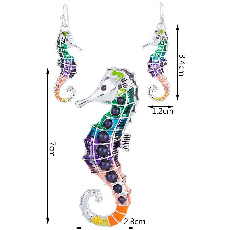 Fashion Jewelry Sets Hight Quality Necklace Sets For Women Jewelry Silver Plated Hippocampus Unique Design Party Gifts