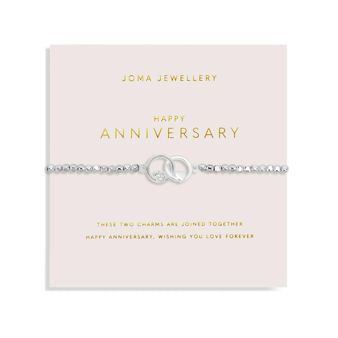 Forever Yours Happy Anniversary Silver Plated Bracelet 7478