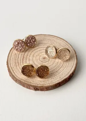 Geode Druzy Stud Earrings