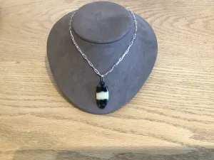 gerise glass pendant with sterling silver chain