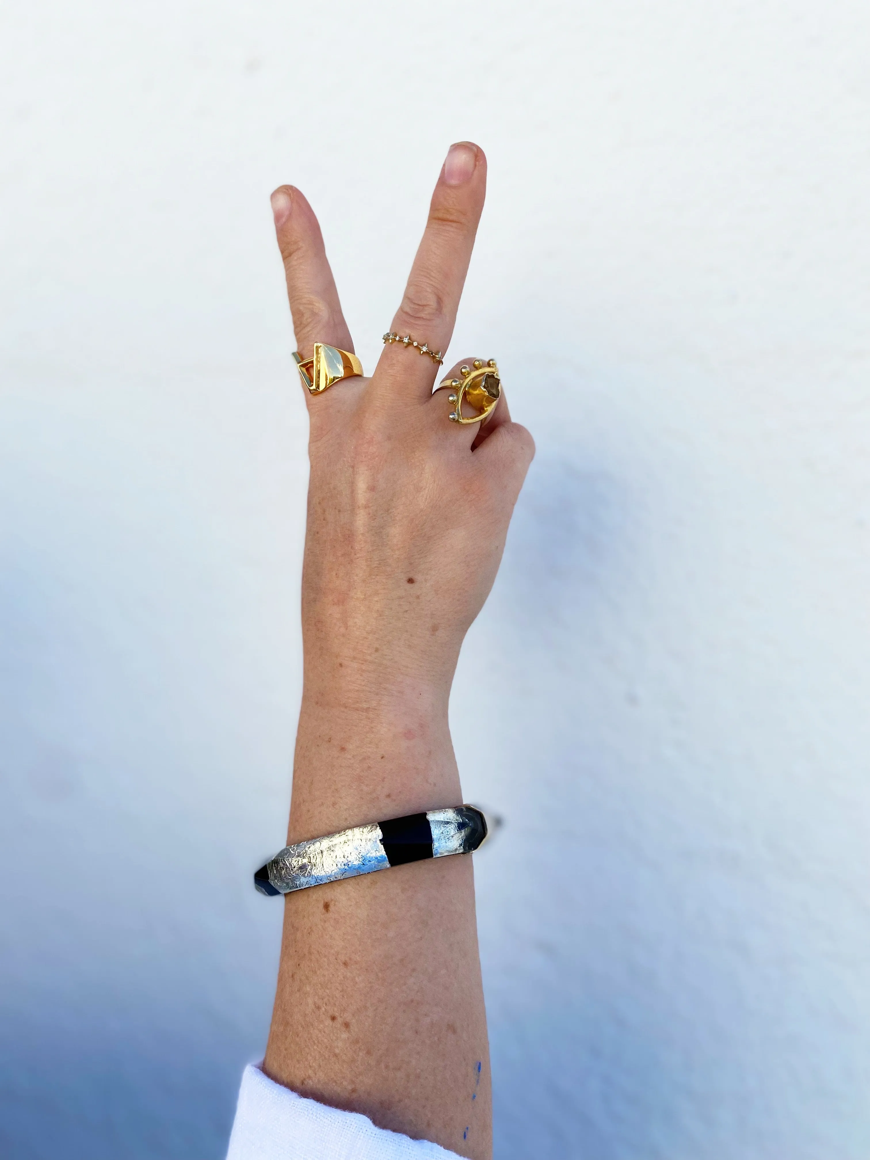 Gold Leaf Thin Faceted Lucite Bangles *SAMPLE SALE
