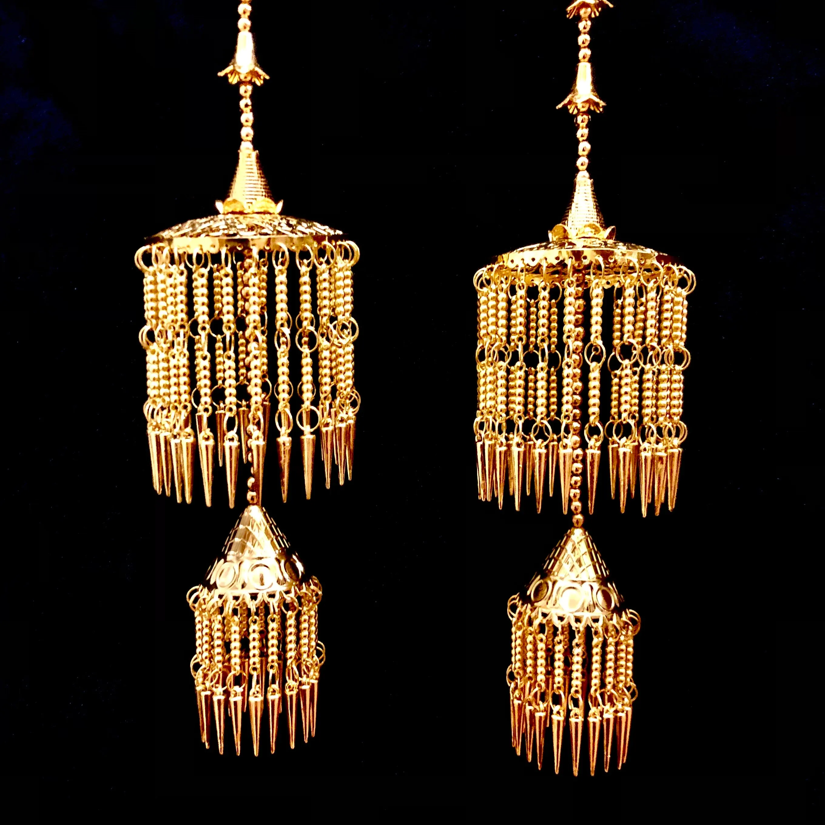Gold Panjabi Kalire Set For Bride (Design 2)