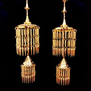 Gold Panjabi Kalire Set For Bride (Design 2)