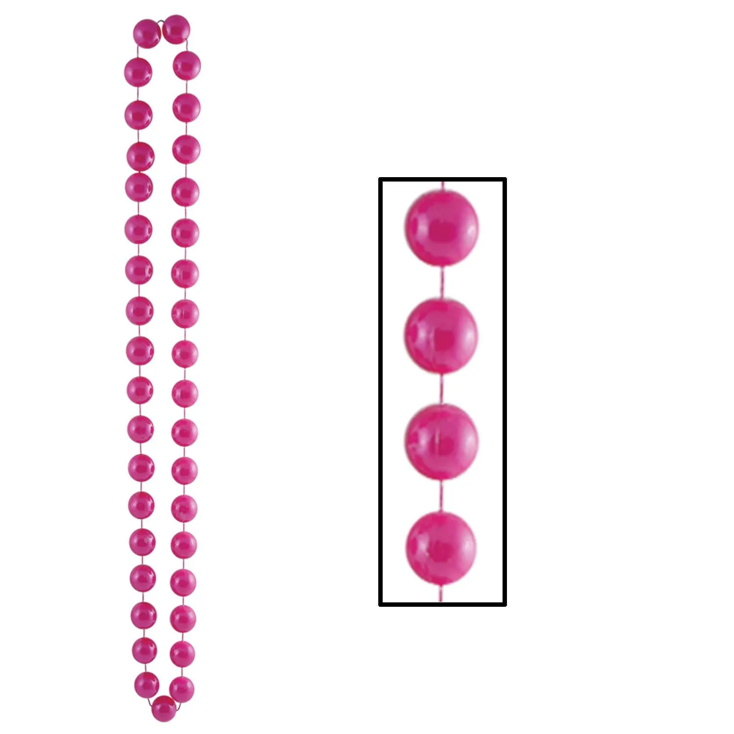Jumbo Party Bead Necklaces - pearl pink
