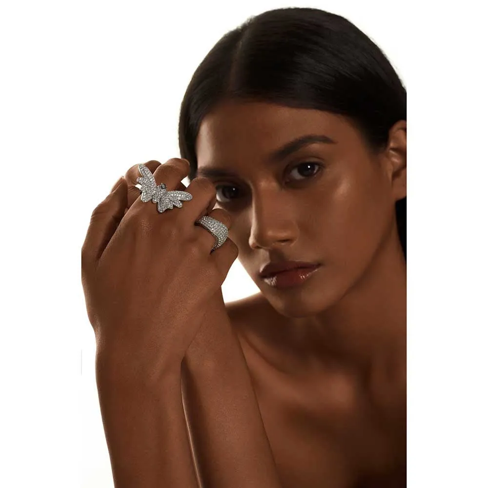 Kaj Fine Jewellery Diamond Wave Ring in 18KT White Gold