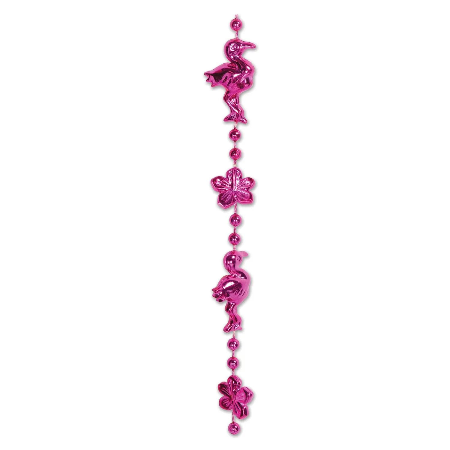 Luau Party Flamingo & Hibiscus Bead Necklaces (6 per Package)
