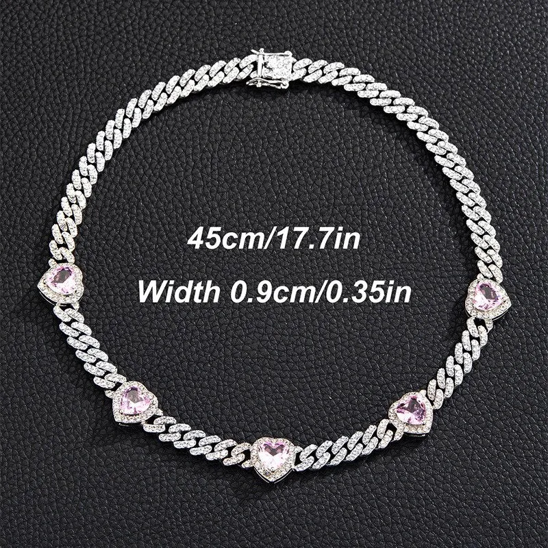 Men Hip Hop Crystal Cupid Love Heart Pendant