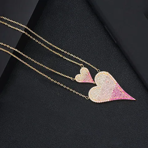 New Valentine's Day Gift 2pcs Necklace Heart Stackable Dainty Initial Chokers Necklaces for women
