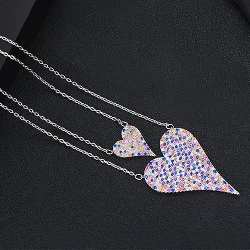 New Valentine's Day Gift 2pcs Necklace Heart Stackable Dainty Initial Chokers Necklaces for women