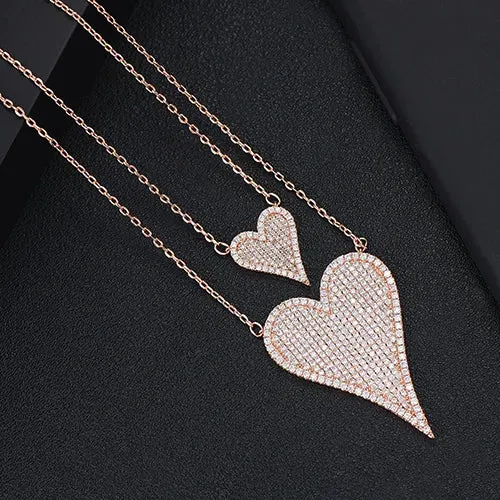 New Valentine's Day Gift 2pcs Necklace Heart Stackable Dainty Initial Chokers Necklaces for women