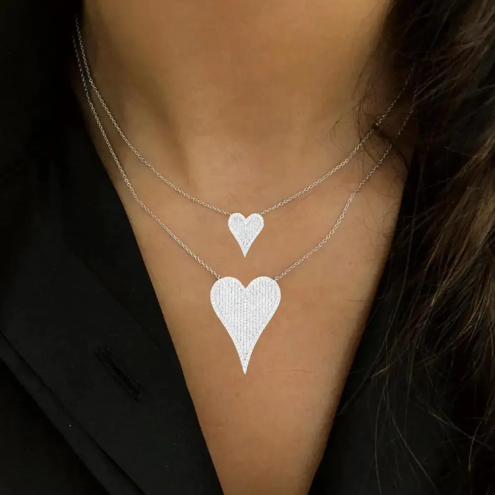New Valentine's Day Gift 2pcs Necklace Heart Stackable Dainty Initial Chokers Necklaces for women