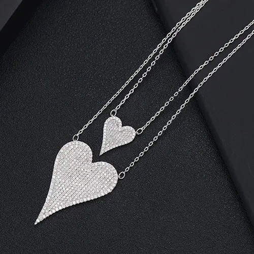 New Valentine's Day Gift 2pcs Necklace Heart Stackable Dainty Initial Chokers Necklaces for women