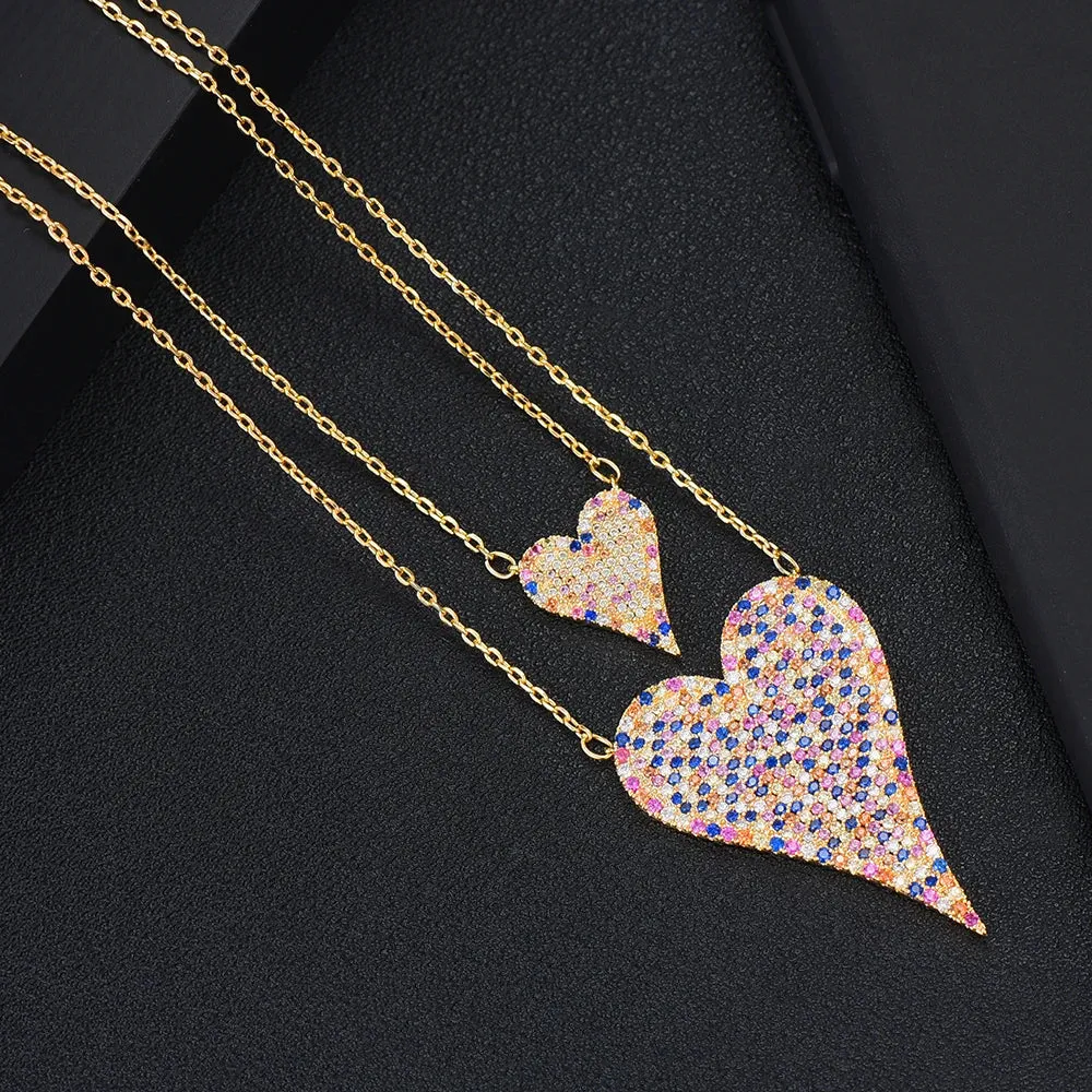 New Valentine's Day Gift 2pcs Necklace Heart Stackable Dainty Initial Chokers Necklaces for women