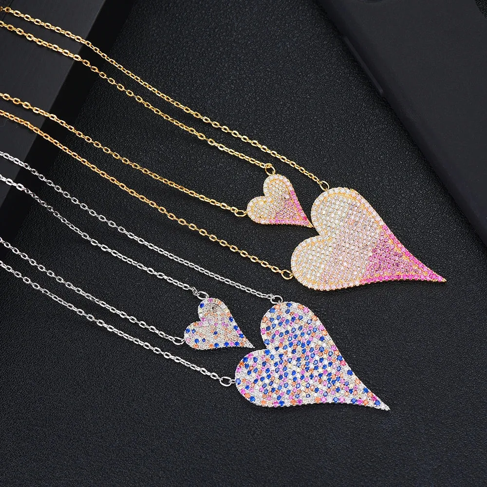 New Valentine's Day Gift 2pcs Necklace Heart Stackable Dainty Initial Chokers Necklaces for women