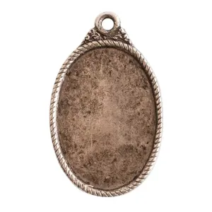 Nunn Design-Bezel-29x17mm Ornate Flat Tag Oval-Antique Silver-Quantity 1