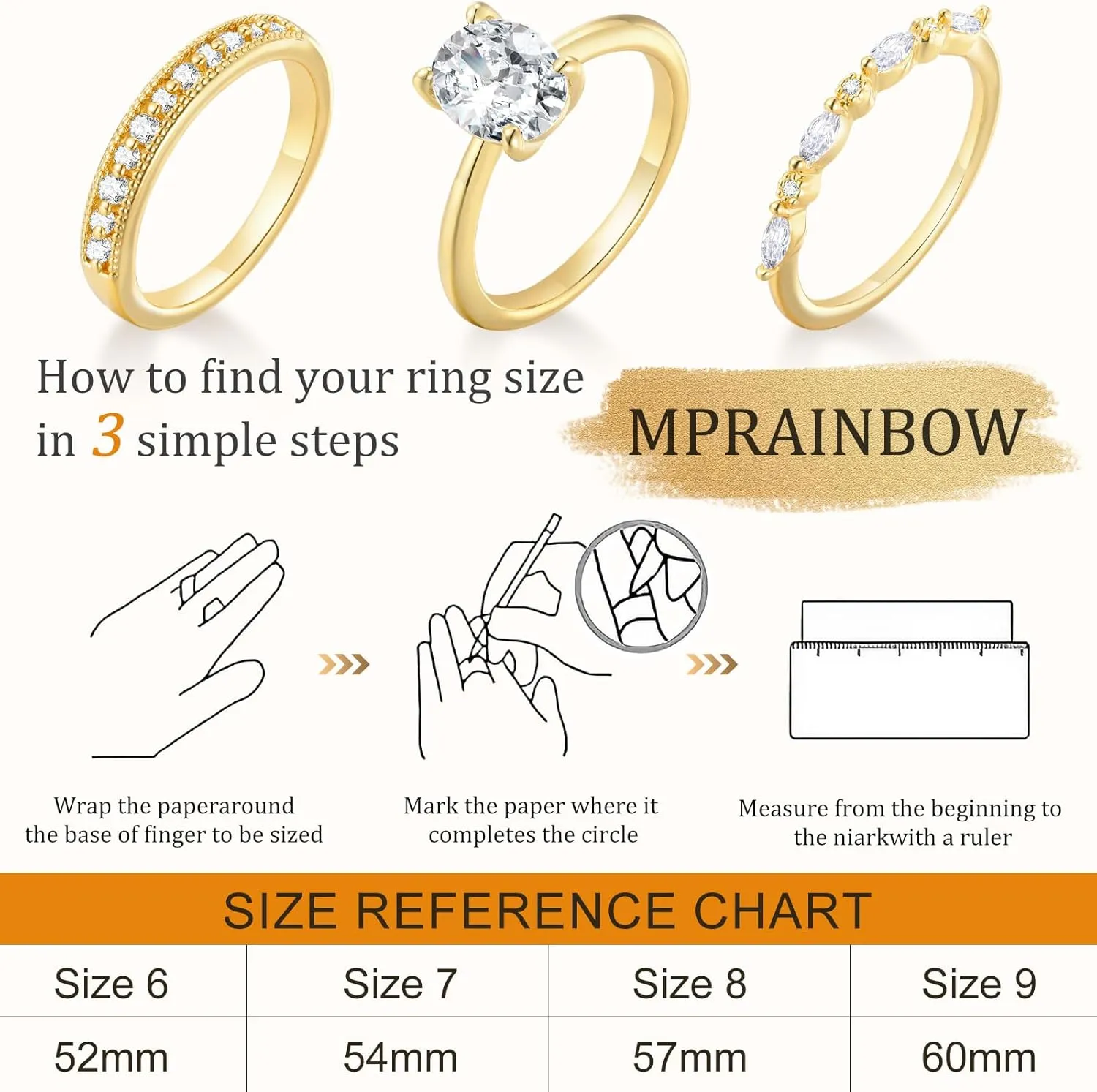 Stackable Gold Rings for Women - 14K Gold Plated Ring Set,Non Tarnish Stainless Steel Cubic Zirconia Friendship Band Anniversaries Party Trendy Jewelry Gift,Christmas Birthday Gifts for Her Girlfriend