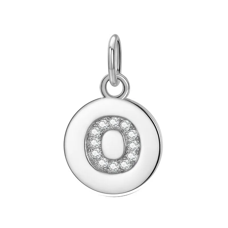 Sterling Silver Round 26 Letter Pendant