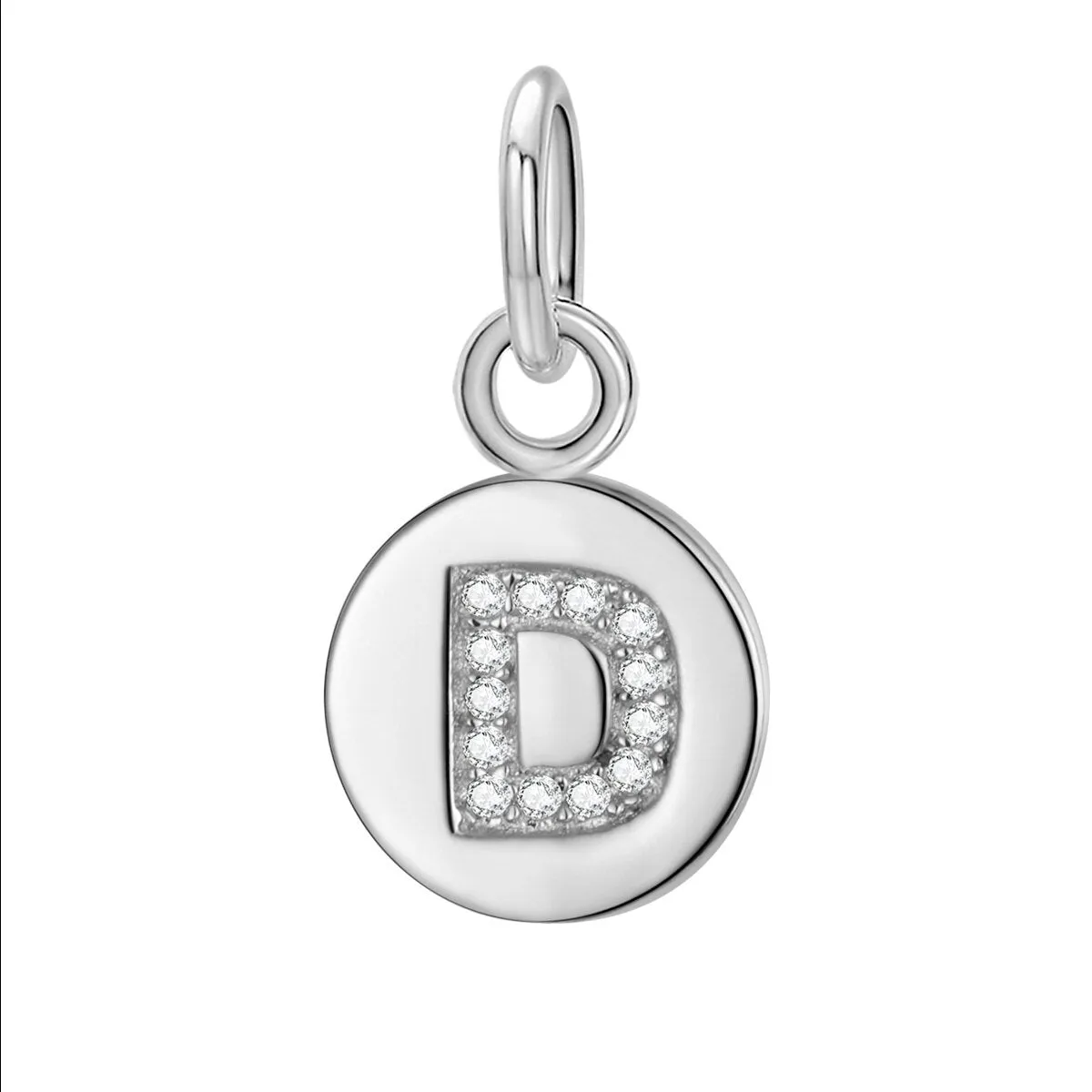 Sterling Silver Round 26 Letter Pendant