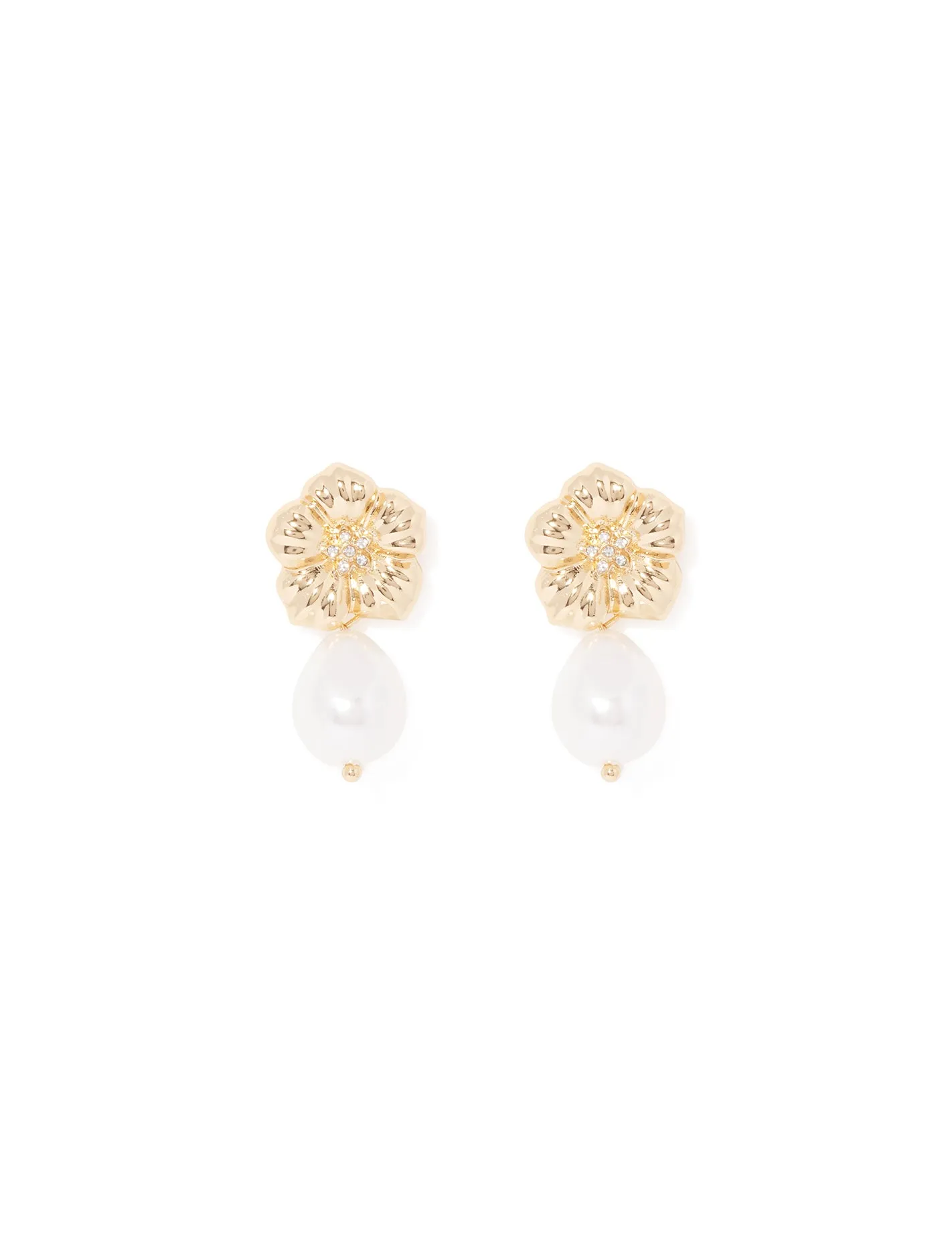 Tenley Flower & Pearl Earrings