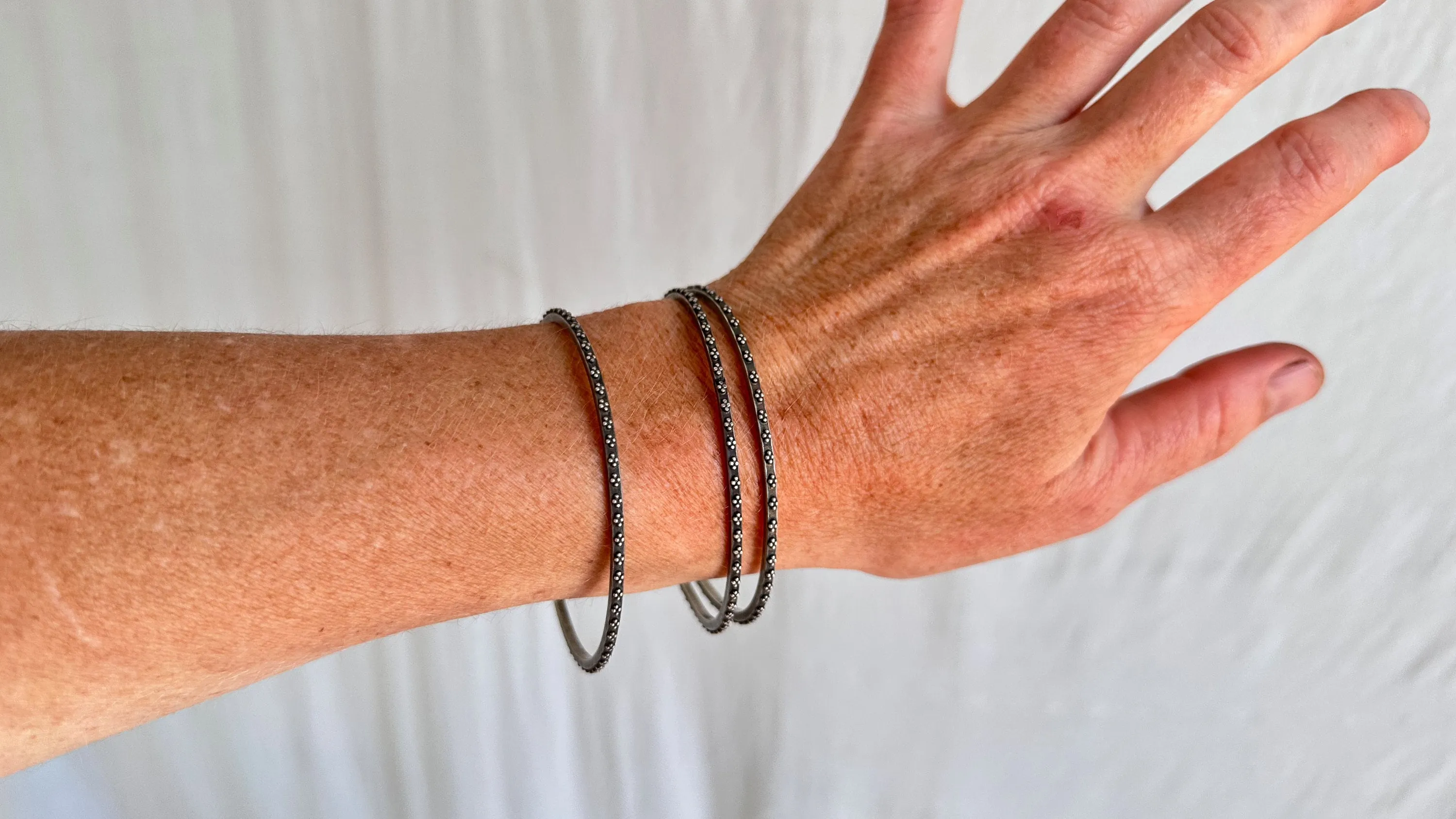 Three Sterling Silver Bangles. India. 1037