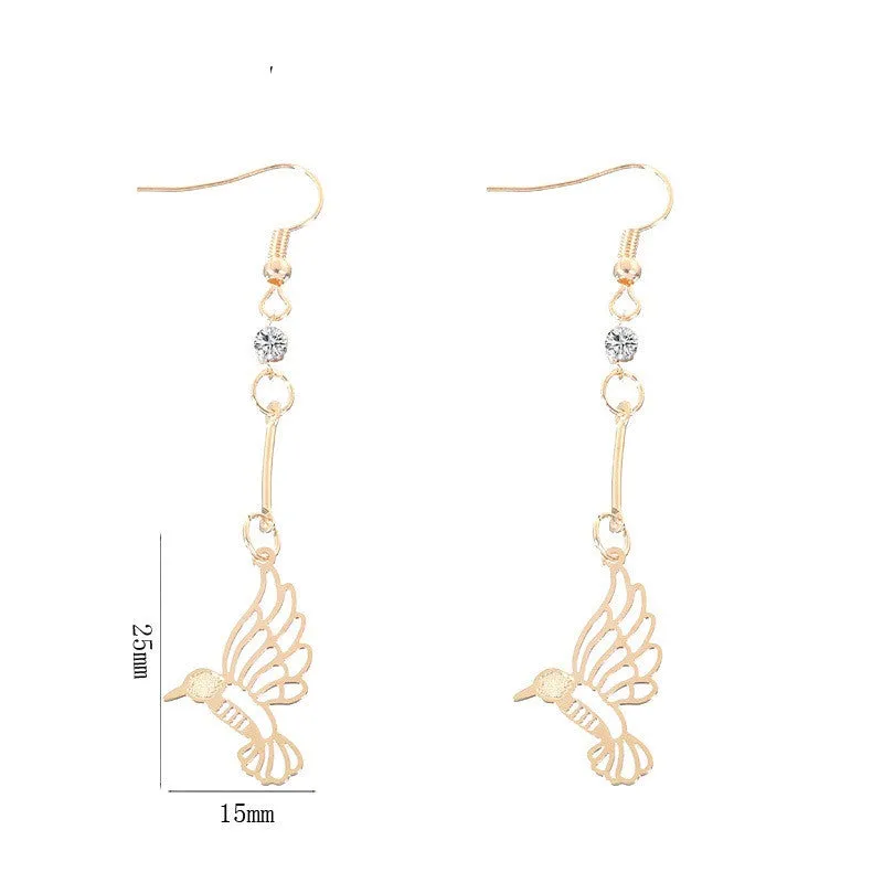 Women's 18K Gold Plated Jewelry Sets Bird Shape Girls Wedding Party Neckalces Austrian Crystal Earings Jewelry Set