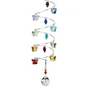 Woodstock Chimes - Crystal Spiral - Rainbow Butterflies, Small Ball