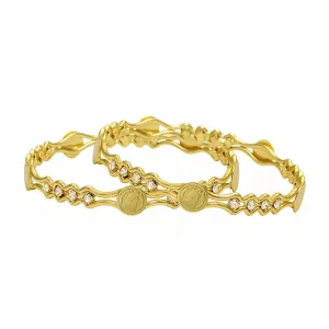 Yellow Chimes 2 PCS Exclusive Latest Mayur Hand Crafted Traditional Bangles For Women And Girls (2.6)